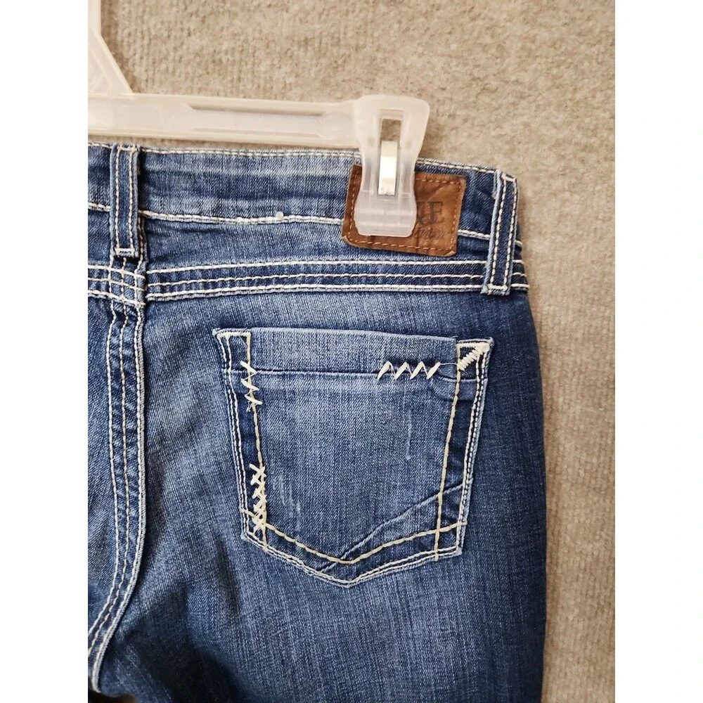 BKE Stella Straight Jeans Womens 29 Blue Medium Wash Low Rise Stretch